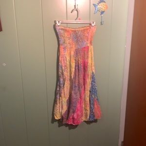 Colorful Strapless dress